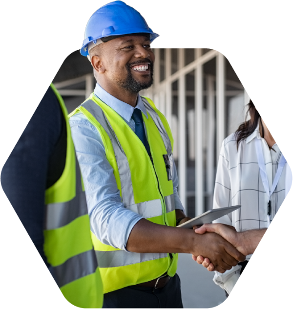 Gordian | Building Intelligence Solutions Fueled by Insights, Technology and Expertise 10 Construction worker shaking hands