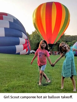 Girl Scout camporee hot air balloon
