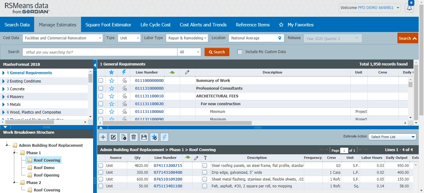 Implementing GAO Best Practices for Cost Estimating with RSMeans Data Online 1