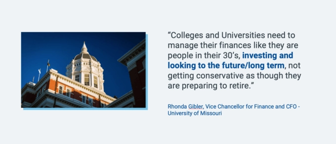 Maintaining campus spaces will require aggressive investment, according to Rhonda Gibler of the University of Missouri.