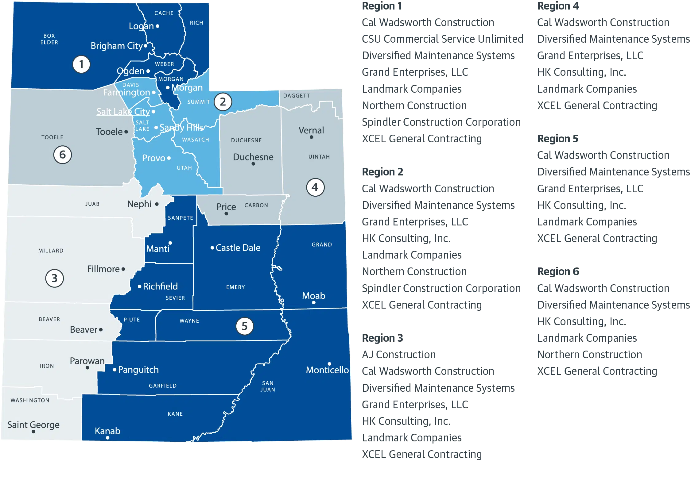 Utah Contractor Service Areas