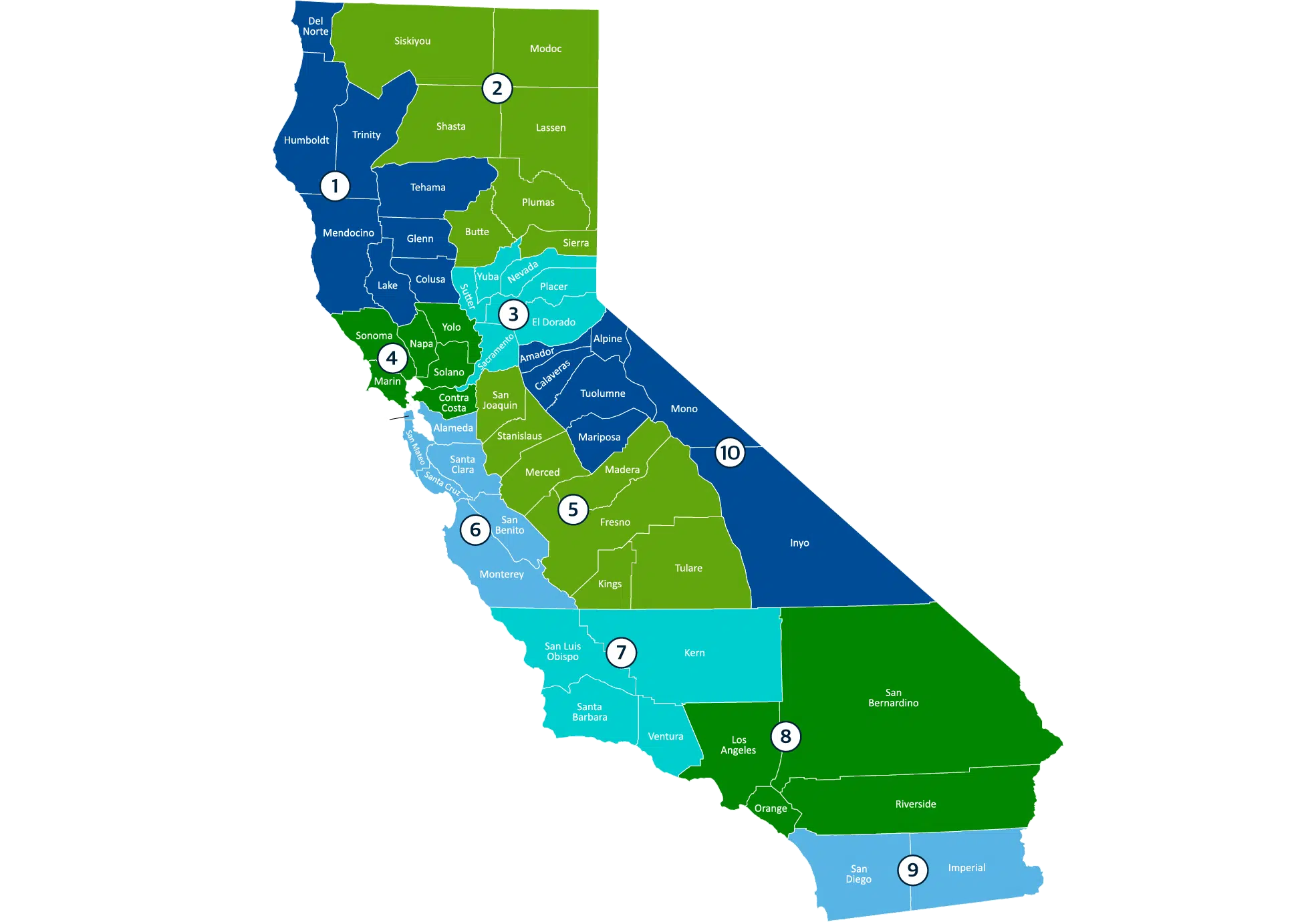 California Contractor Service Areas