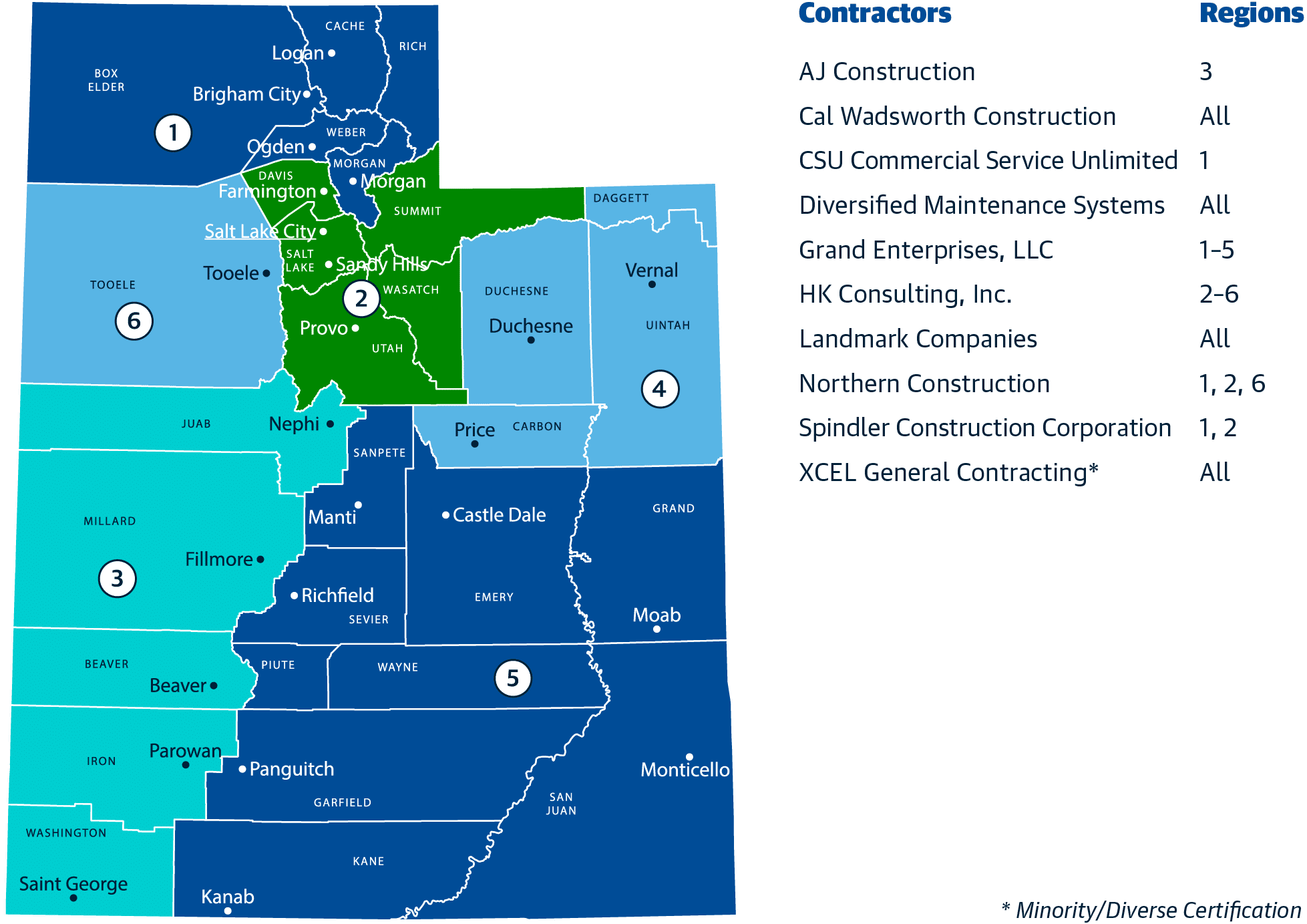 Utah Division of Purchasing and General Services Map