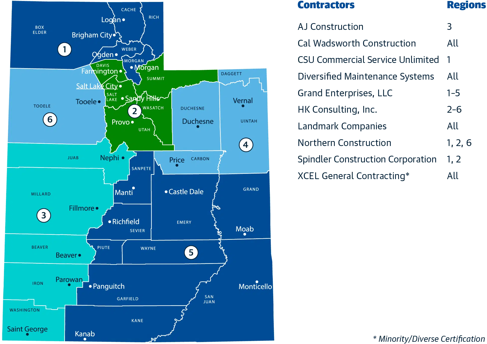 Utah Division of Purchasing and General Services Map