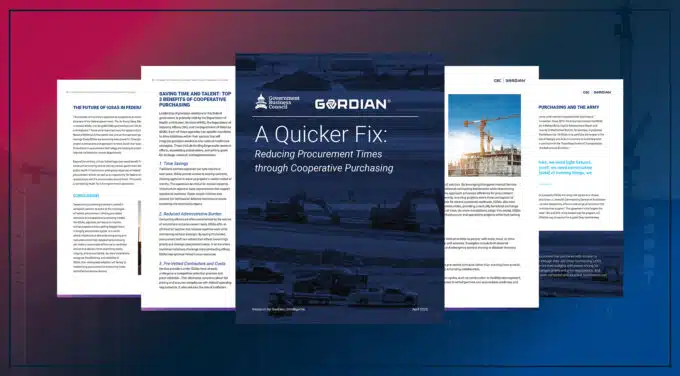 A Quicker Fix: Reducing Procurement Times Through Cooperative Purchasing 1 A Quicker Fix: Reducing Procurement Times Through Cooperative Purchasing