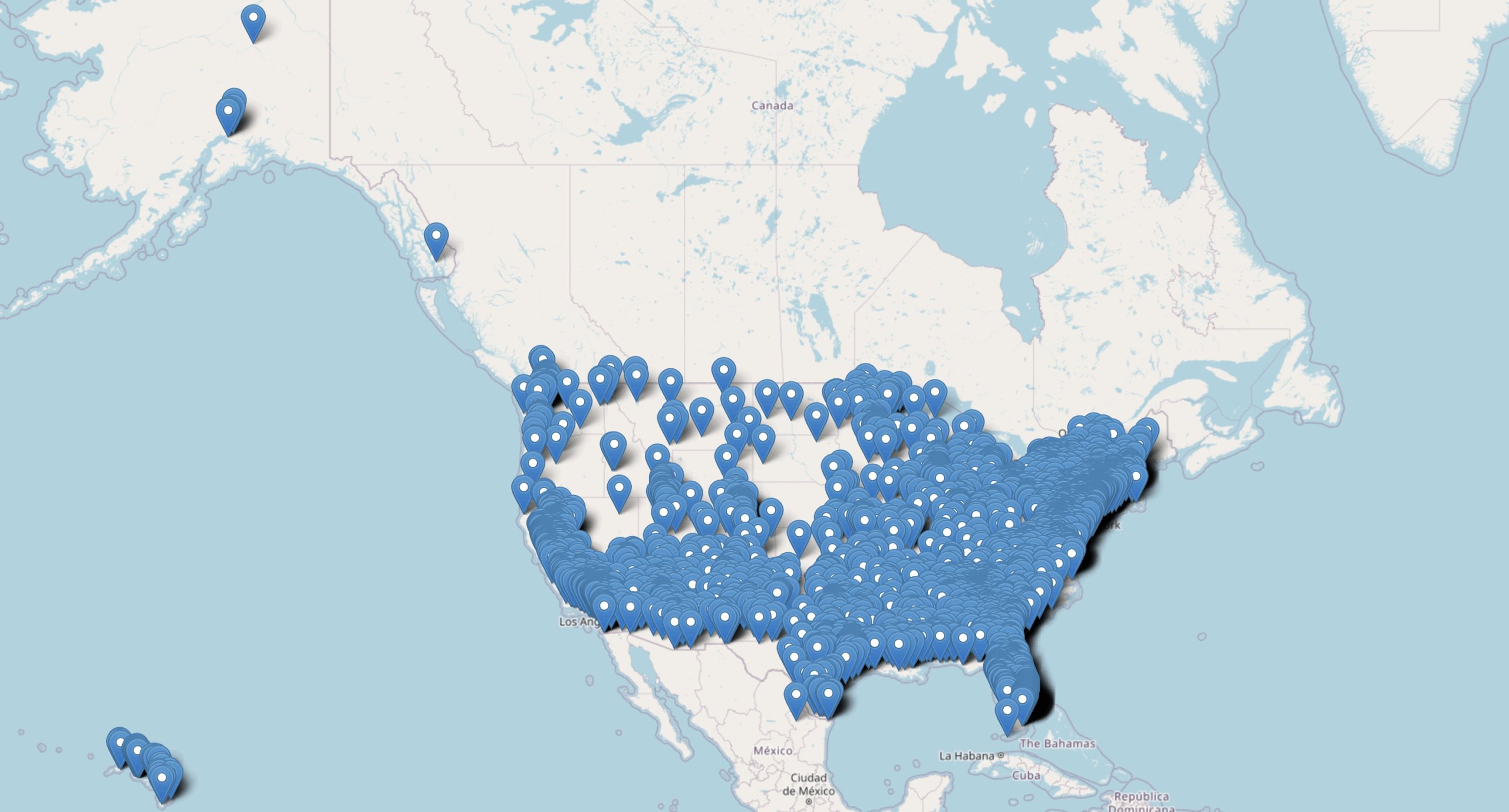 Job Order Contracting (JOC) 18 Map showing all locations Gordian has job order contracting.