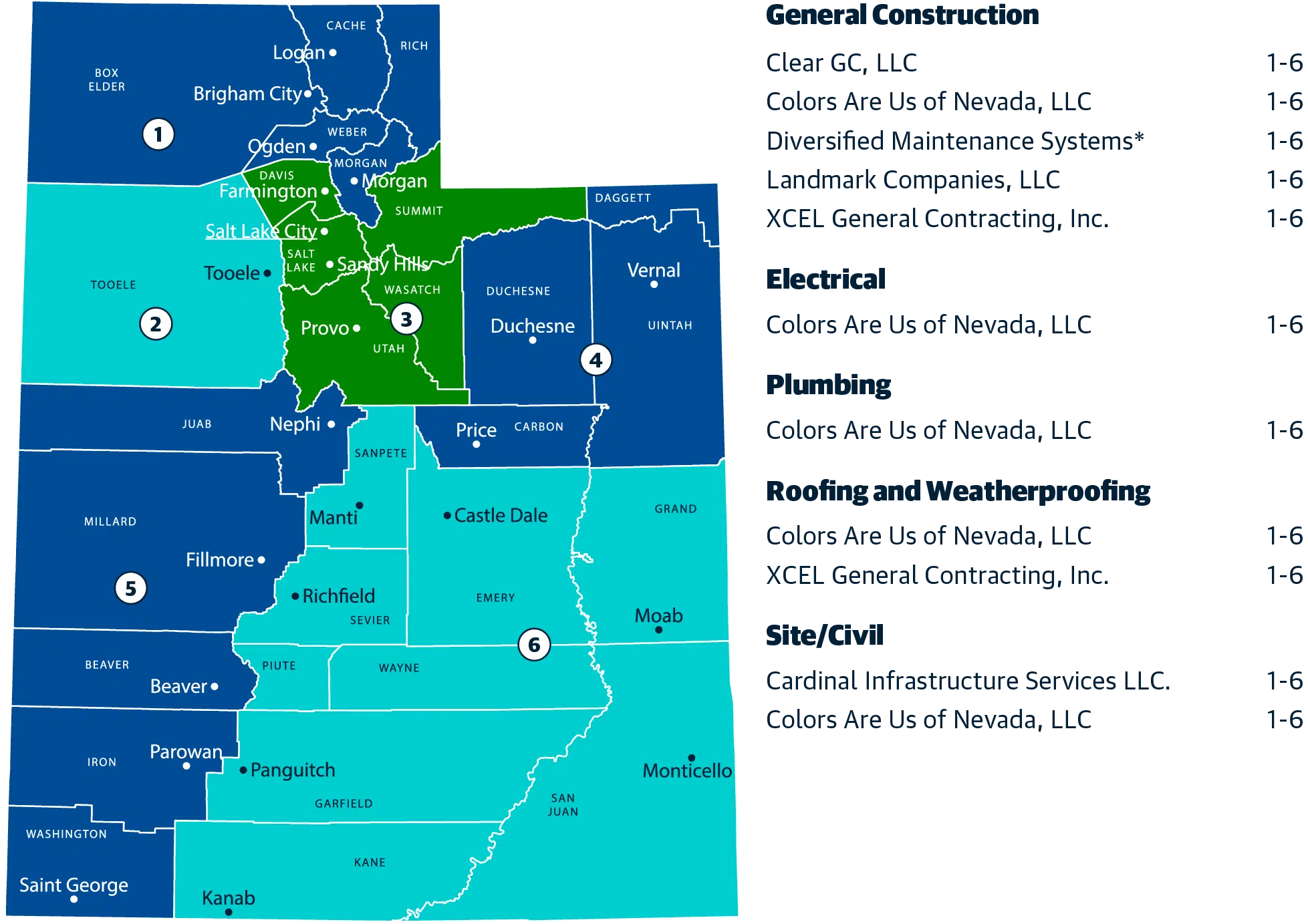 Sourcewell Contractor Service Areas Map