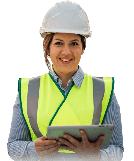 construction worker holding clipboard
