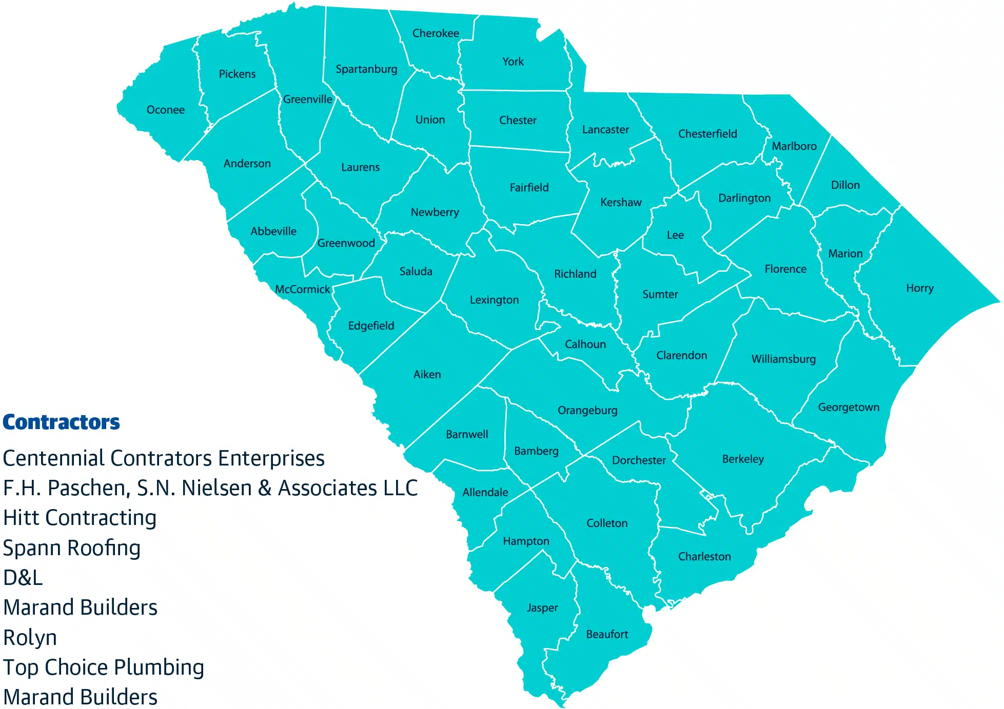 Access ezIQC® in South Carolina 3 Vizient Contractor Service Areas Map